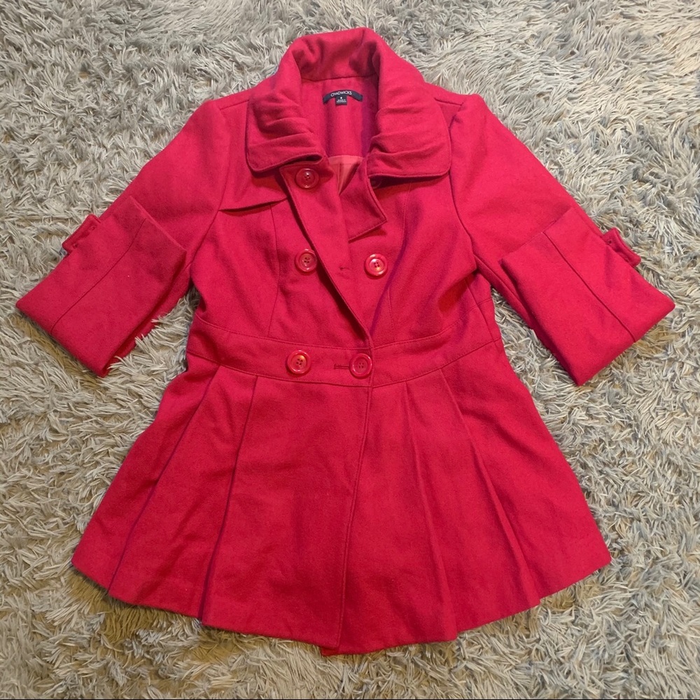 Hot pink heavy pleated Peacoat